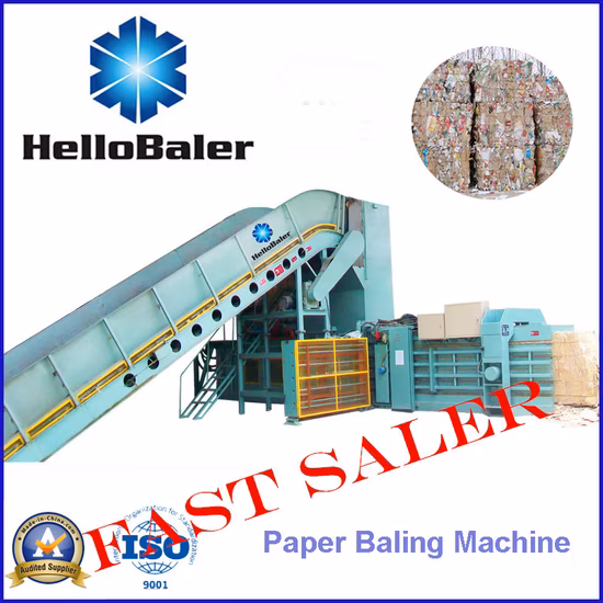 Waste paper pulp/cardboard carton/plastic bottles scrap/tyre metal/old clothes/hay grass straw/automatic hydraulic packaging strapping baler