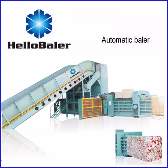 Waste paper pulp/cardboard carton/plastic bottles scrap/tyre metal/old clothes/hay grass straw/automatic hydraulic packaging strapping baler