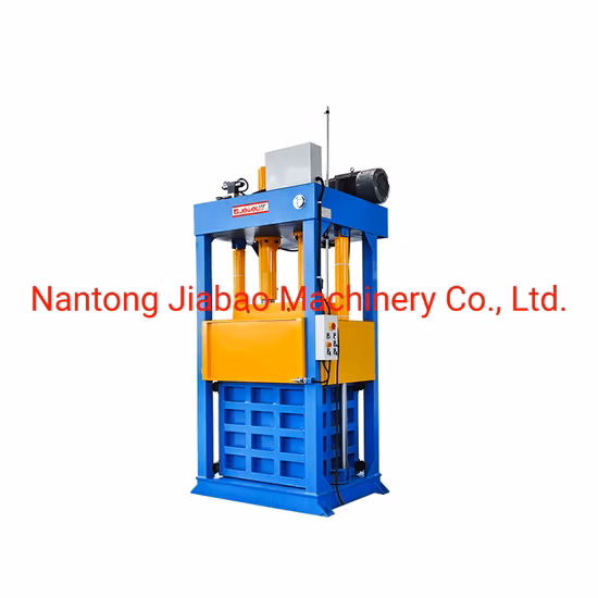 Automatic Hydraulic Press Used Clothes Baling Machine Lifting Chamber Hydraulic Baler for Recycling Textiles/Clothings/Used Rags/Secondhand Clothes for Sale CE