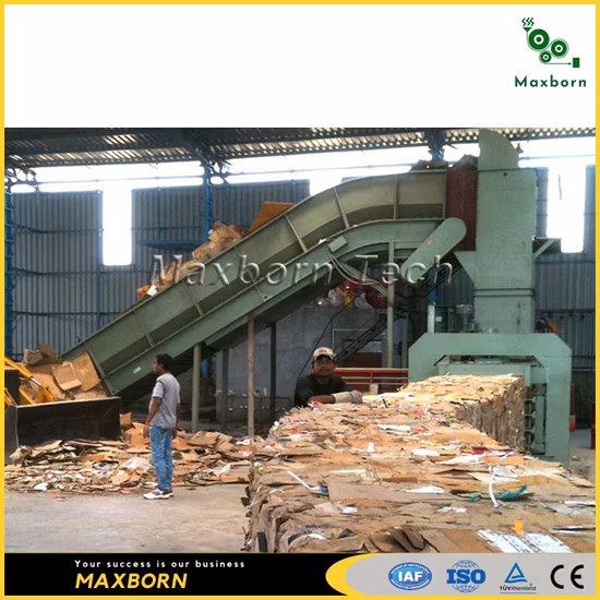 Maxborn Automatic Dual RAM Horizontal Hydraulic Baling Machine/ Hydraulic Baler for Cardboard Carton Plastic and Straw