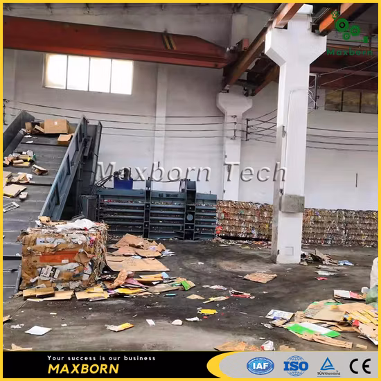 Baler as Full Automatic Hydraulic Waste Paper Baling Press Machine /Horizontal Baler for Cardboard, Occ, Carton, Plastic Recycling with Conveyor System