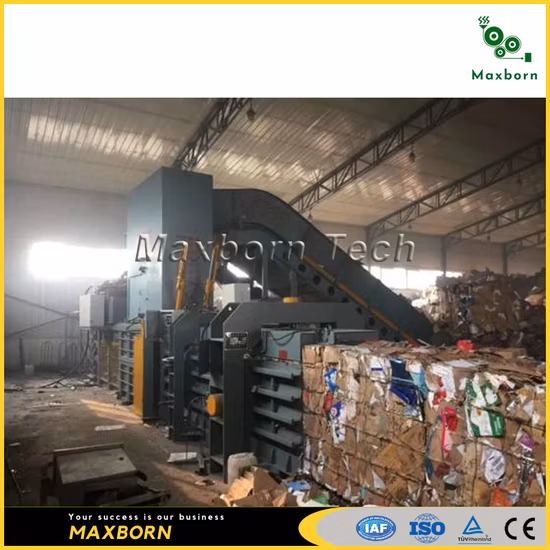 Two RAM Baler with Auto -Tie Wiring Baling Equipment for Cardboard Carton and Waste Paper Scrap