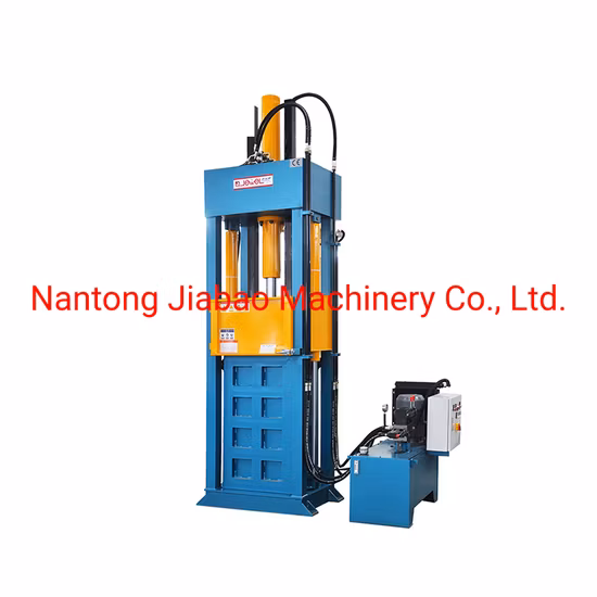 Professional Factory Price Vertical Hydraulic Press Used Clothes Packing Machine with Lifting Chamber Design Secondhand Clothes Baler for Recycling Textiles/Rag